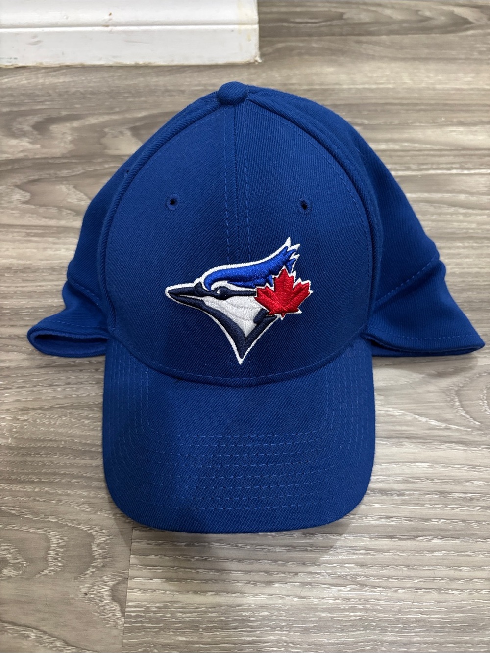Blue Jay Bright Blue Cap with Red Maple Patch